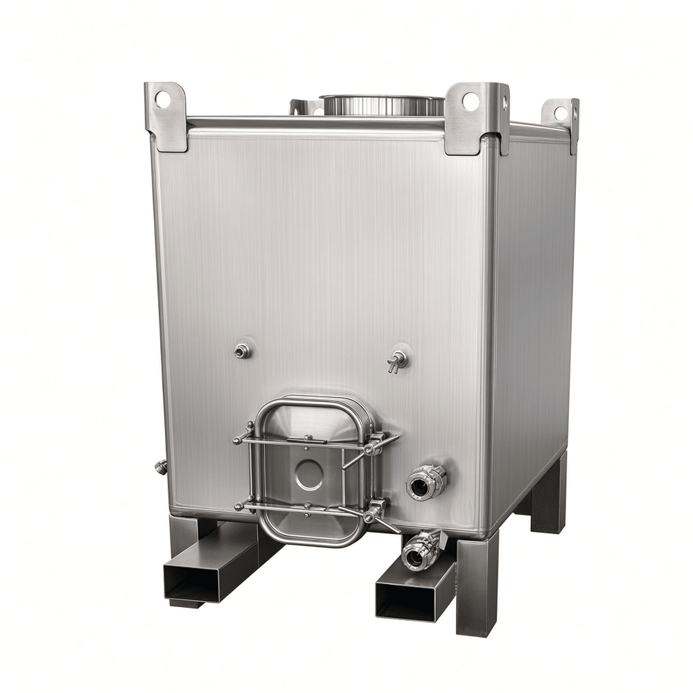A (1799).png Square IBC Tote Wine Fermenter Tank with Dimple Plate Cooling - Image 1