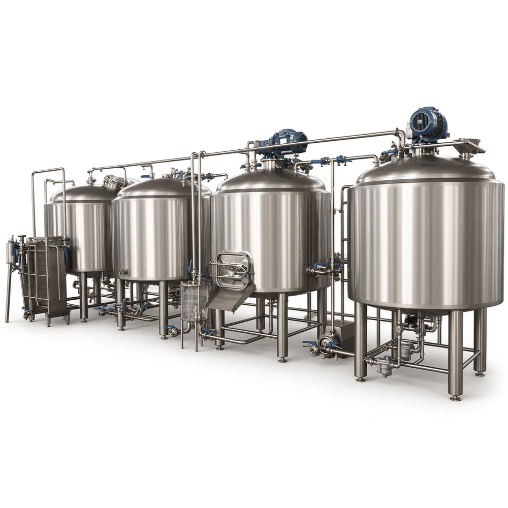 tanque de cerveza (291).png Sistema de cervecería de 5 recipientes de 5000L Mash Lauter Hervor Remolino Tanque de agua caliente - Imagen 1