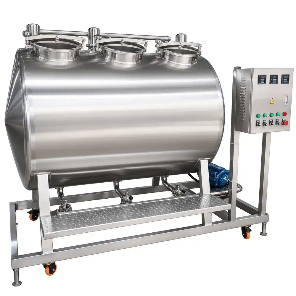 CIP (14).webp Véhicule de nettoyage CIP mobile en acier inoxydable 100L pour pipelines de matériaux – Image 1